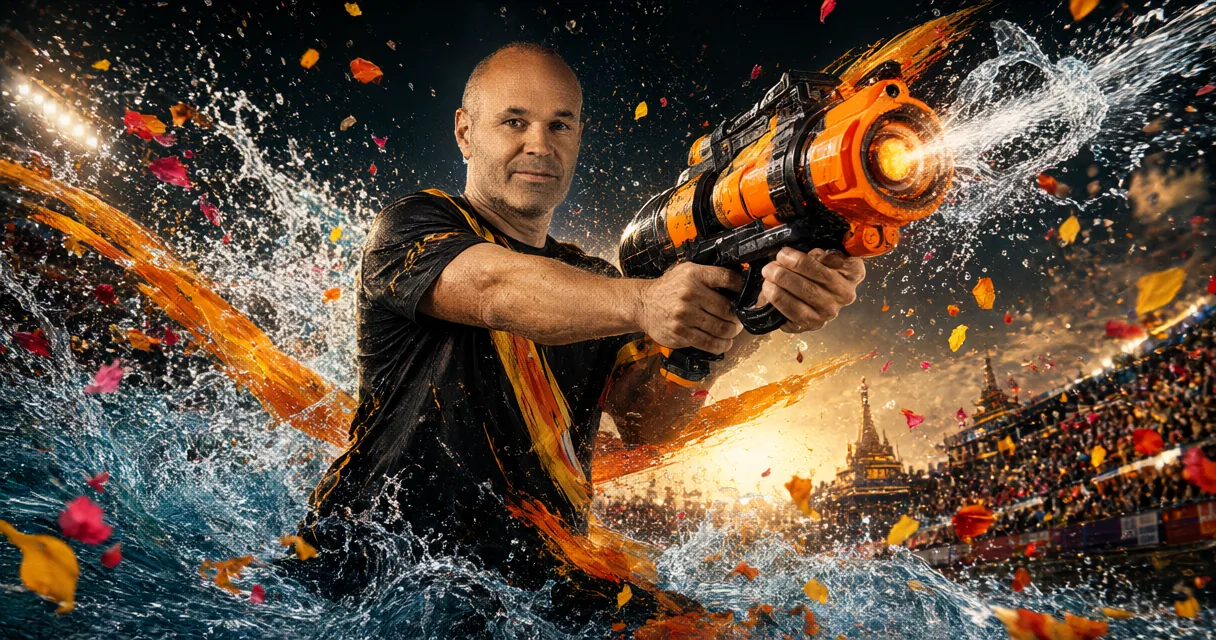 Vibrant water battles during the traditional Songkran Festival